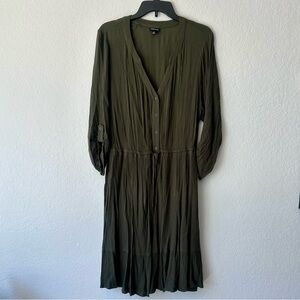 Torrid Olive Green Button-Down Dress, Size 1